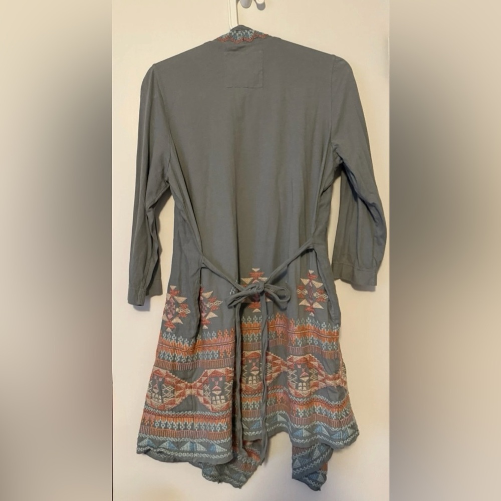 Johnny Was Gray And Multicolor Patterned Cardigan… - image 3